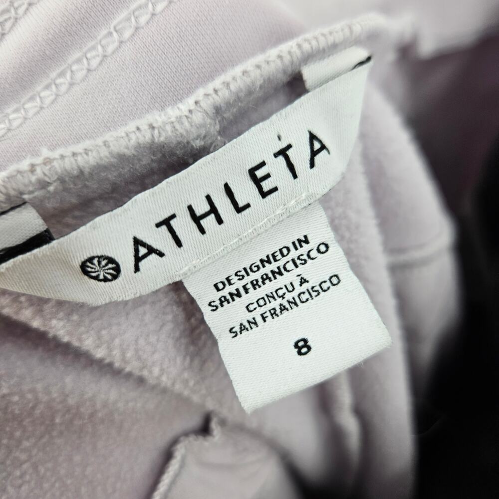 ATHLETA Apres Ski Down Jogger Pants Purple Quilted Pockets Pull On Lined Size 8 - Picture 5 of 7